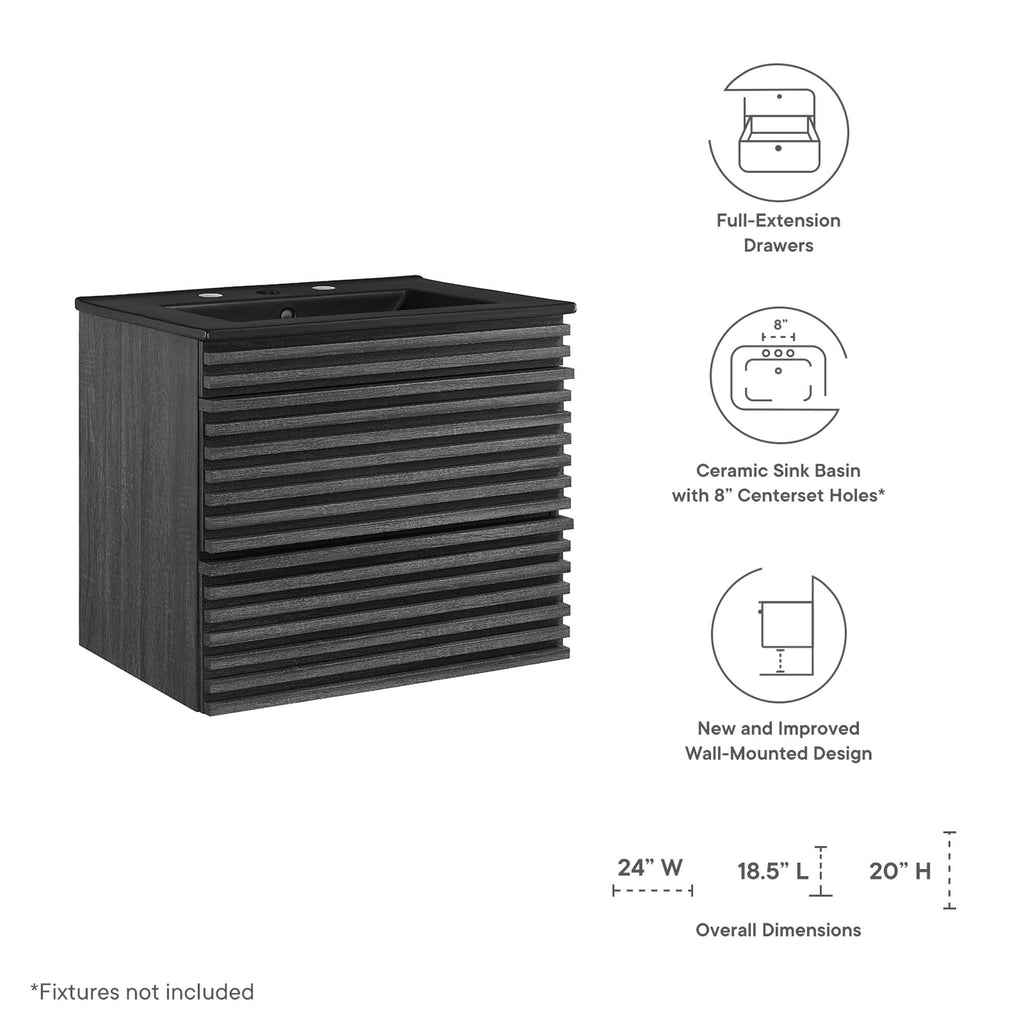 Render Wall-Mount Bathroom Vanity by Modway