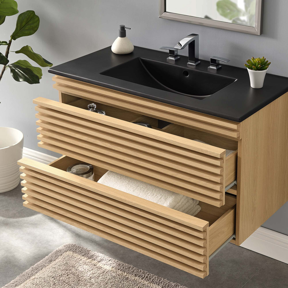 Render Wall-Mount Bathroom Vanity by Modway