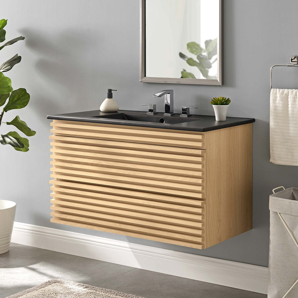 Render Wall-Mount Bathroom Vanity by Modway