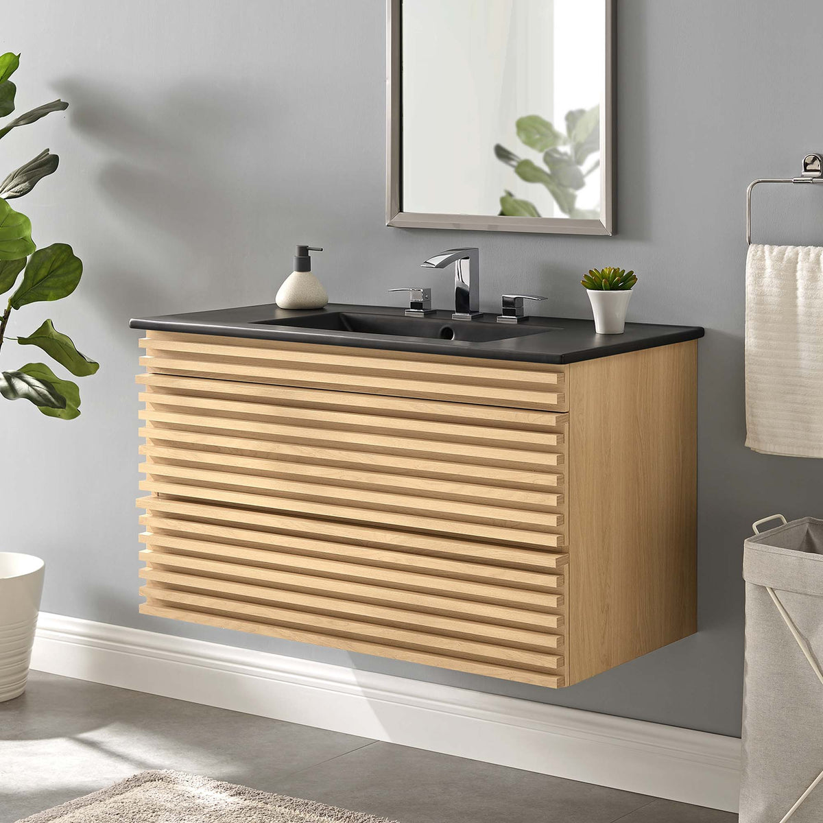 Render Wall-Mount Bathroom Vanity by Modway