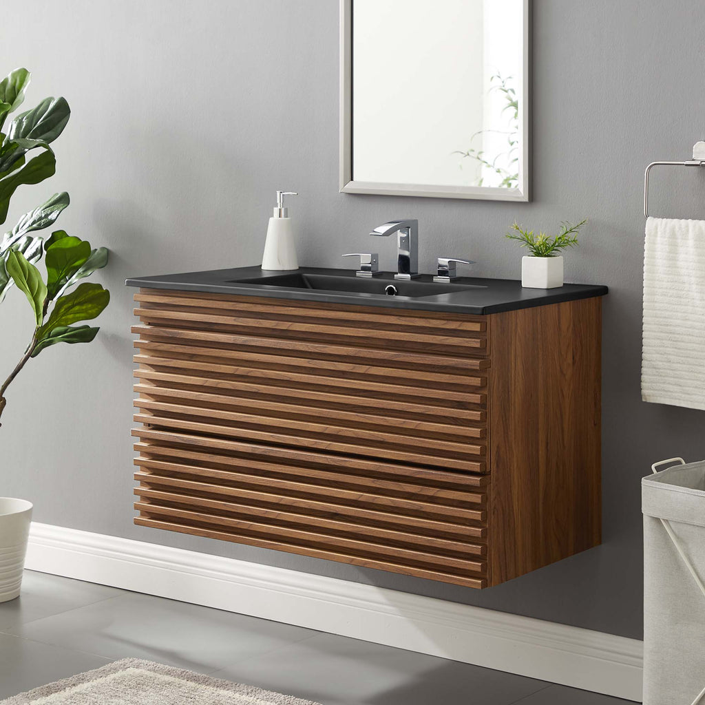 Render Wall-Mount Bathroom Vanity by Modway