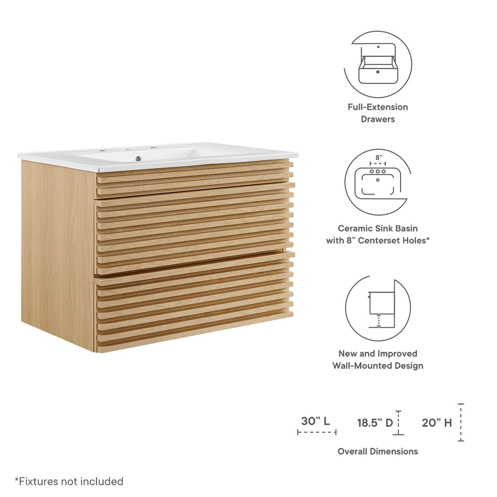 Render Wall-Mount Bathroom Vanity by Modway