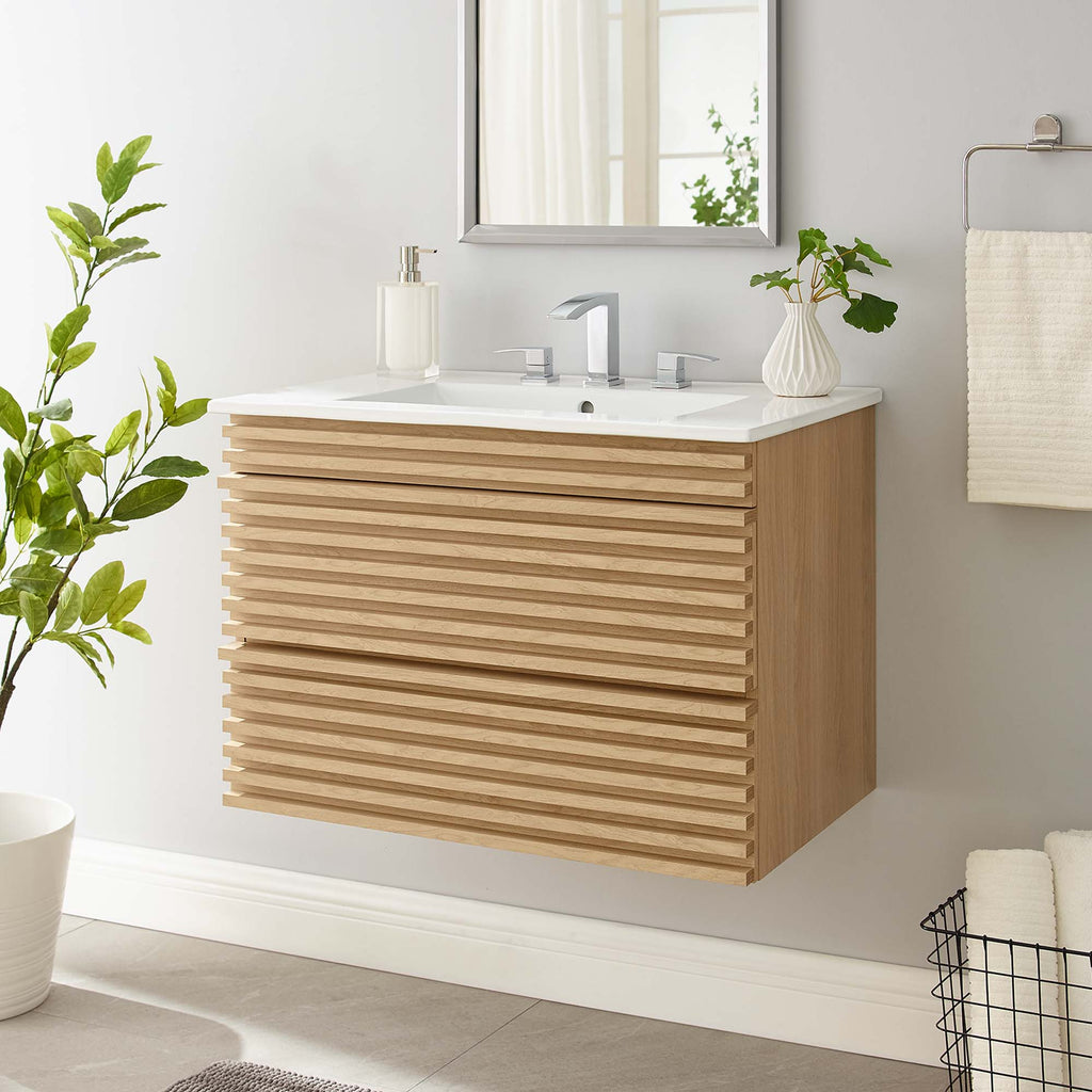Render Wall-Mount Bathroom Vanity by Modway
