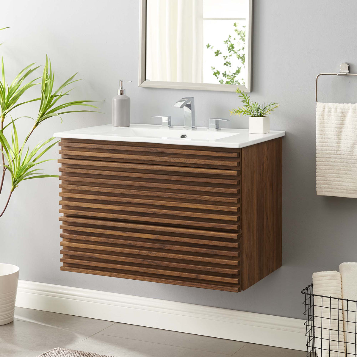 Render Wall-Mount Bathroom Vanity by Modway