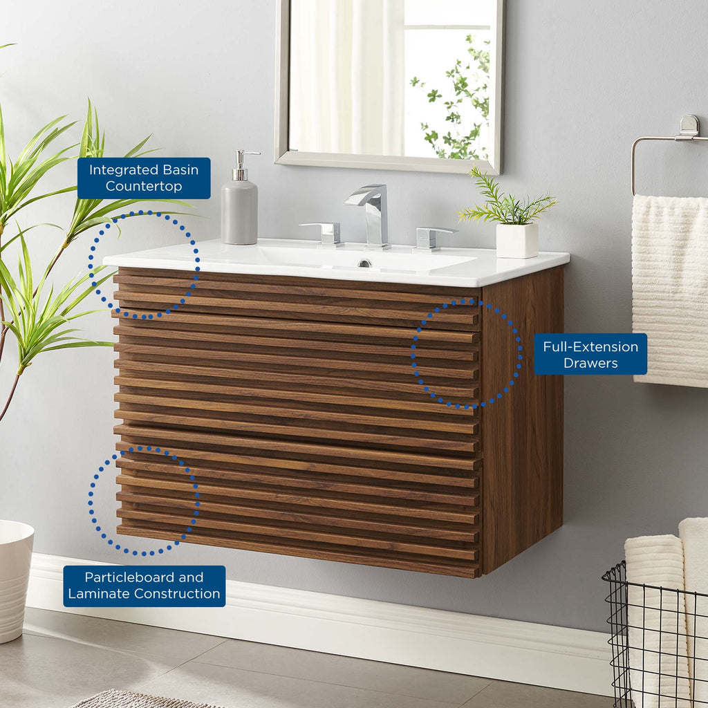 Render Wall-Mount Bathroom Vanity by Modway
