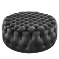 Amour Tufted Button Large Round Performance Velvet Ottoman by Modway