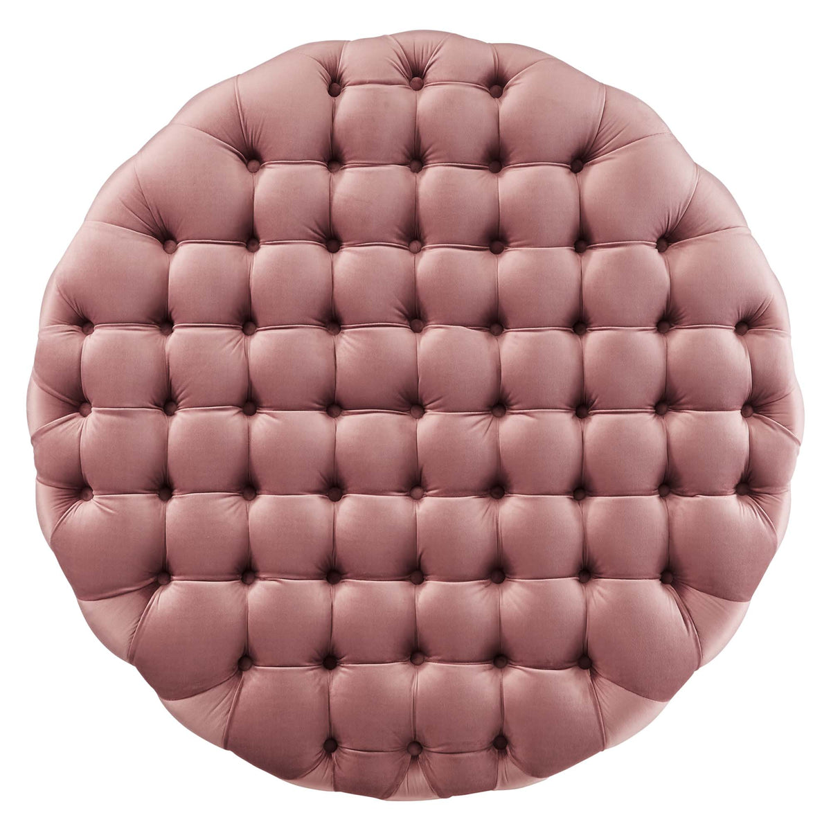 Amour Tufted Button Large Round Performance Velvet Ottoman by Modway