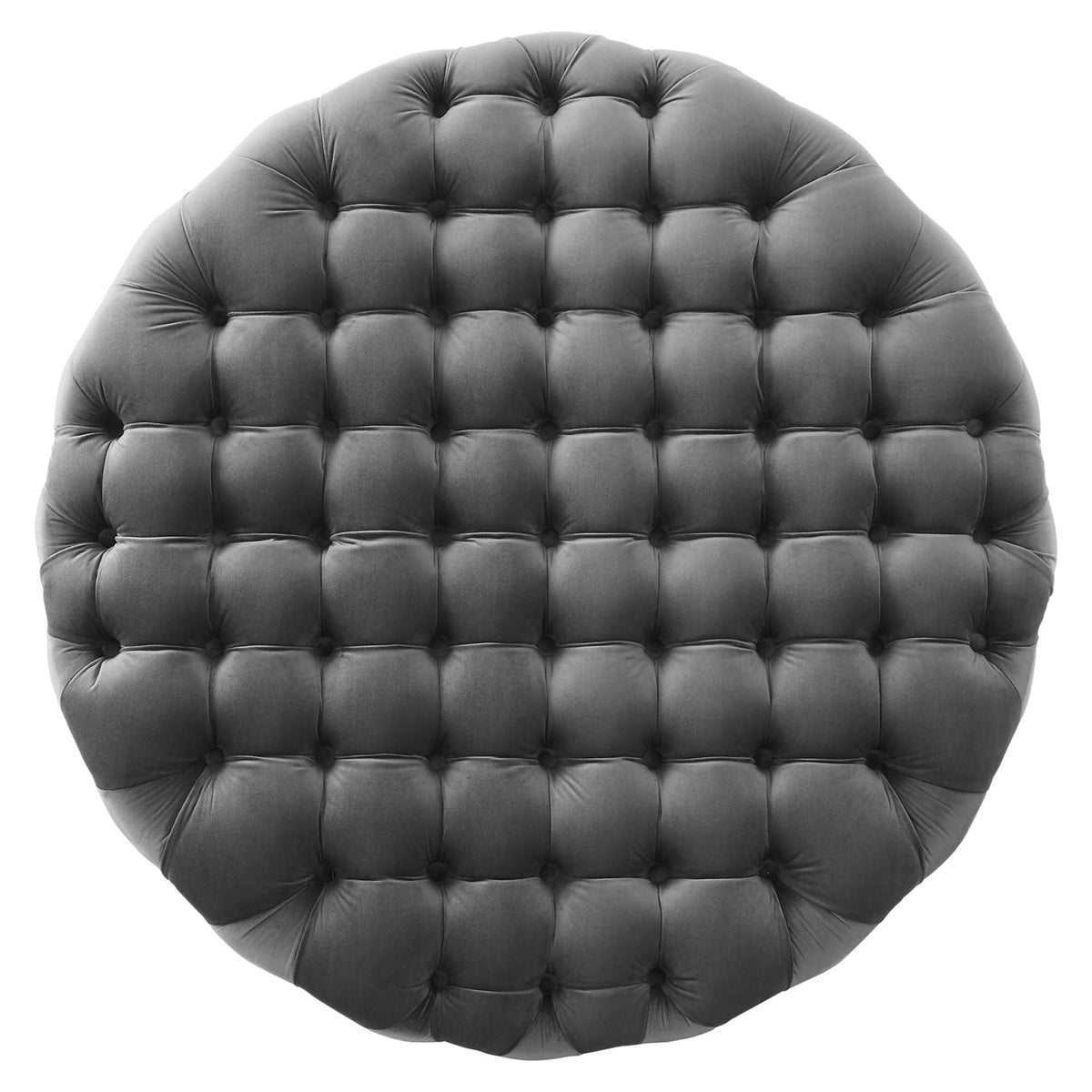 Amour Tufted Button Large Round Performance Velvet Ottoman by Modway