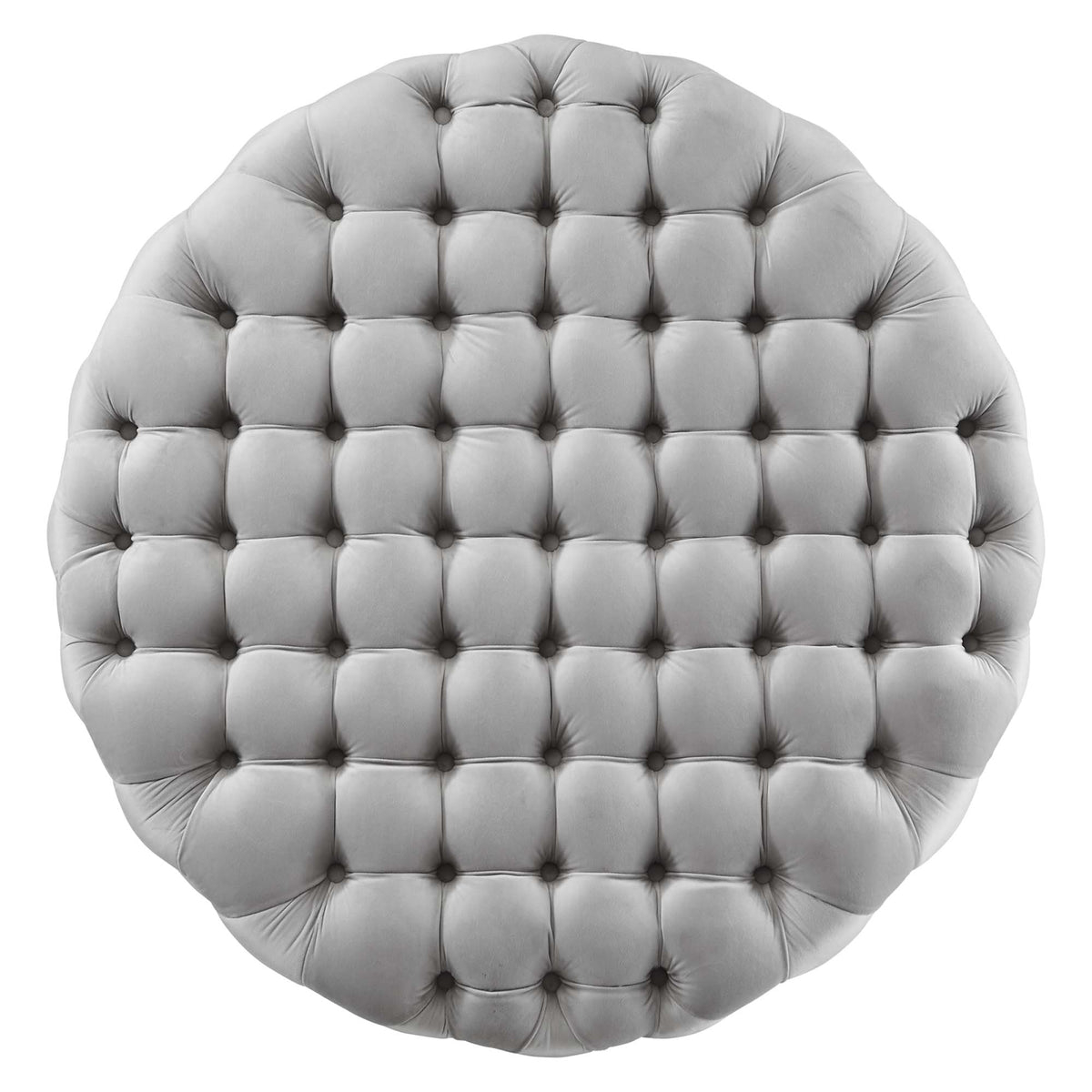 Amour Tufted Button Large Round Performance Velvet Ottoman by Modway