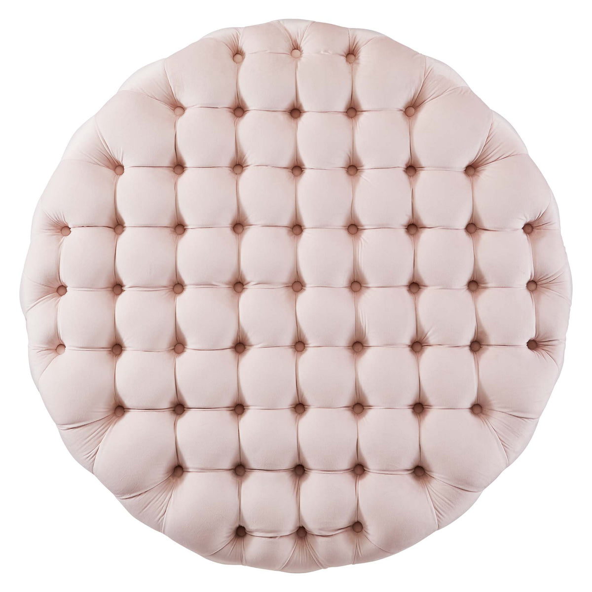 Amour Tufted Button Large Round Performance Velvet Ottoman by Modway