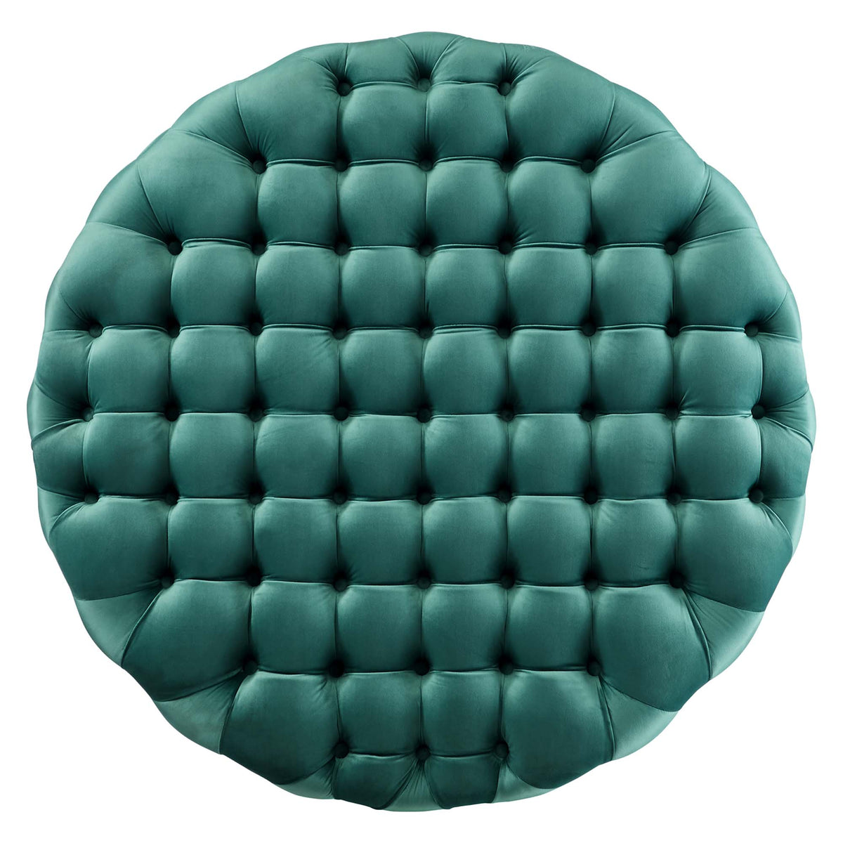 Amour Tufted Button Large Round Performance Velvet Ottoman by Modway
