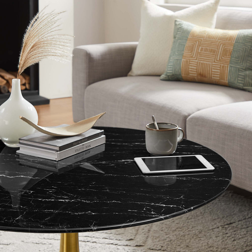 Lippa 36" Round Faux Marble Coffee Table by Modway