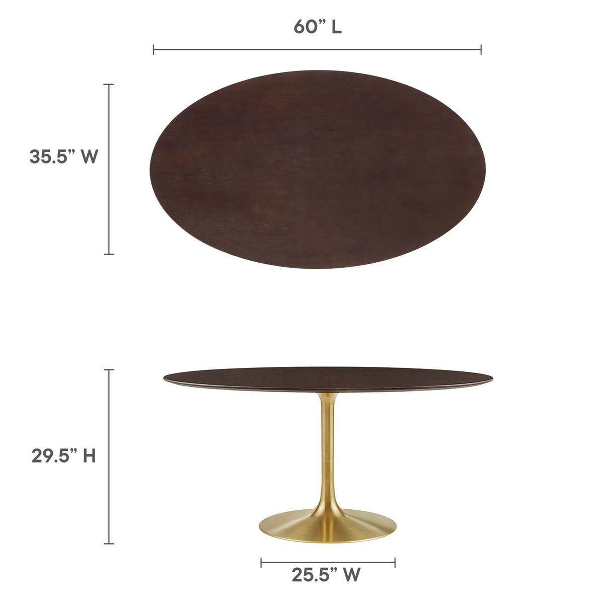 Lippa Oval Wood Dining Table by Modway