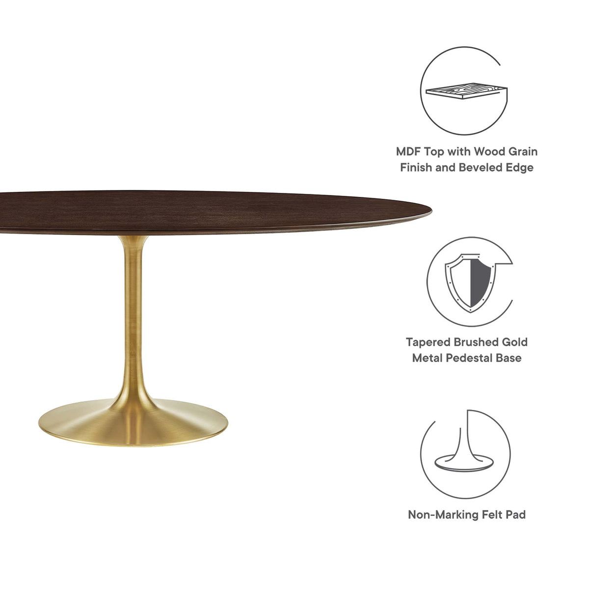 Lippa Oval Wood Dining Table by Modway