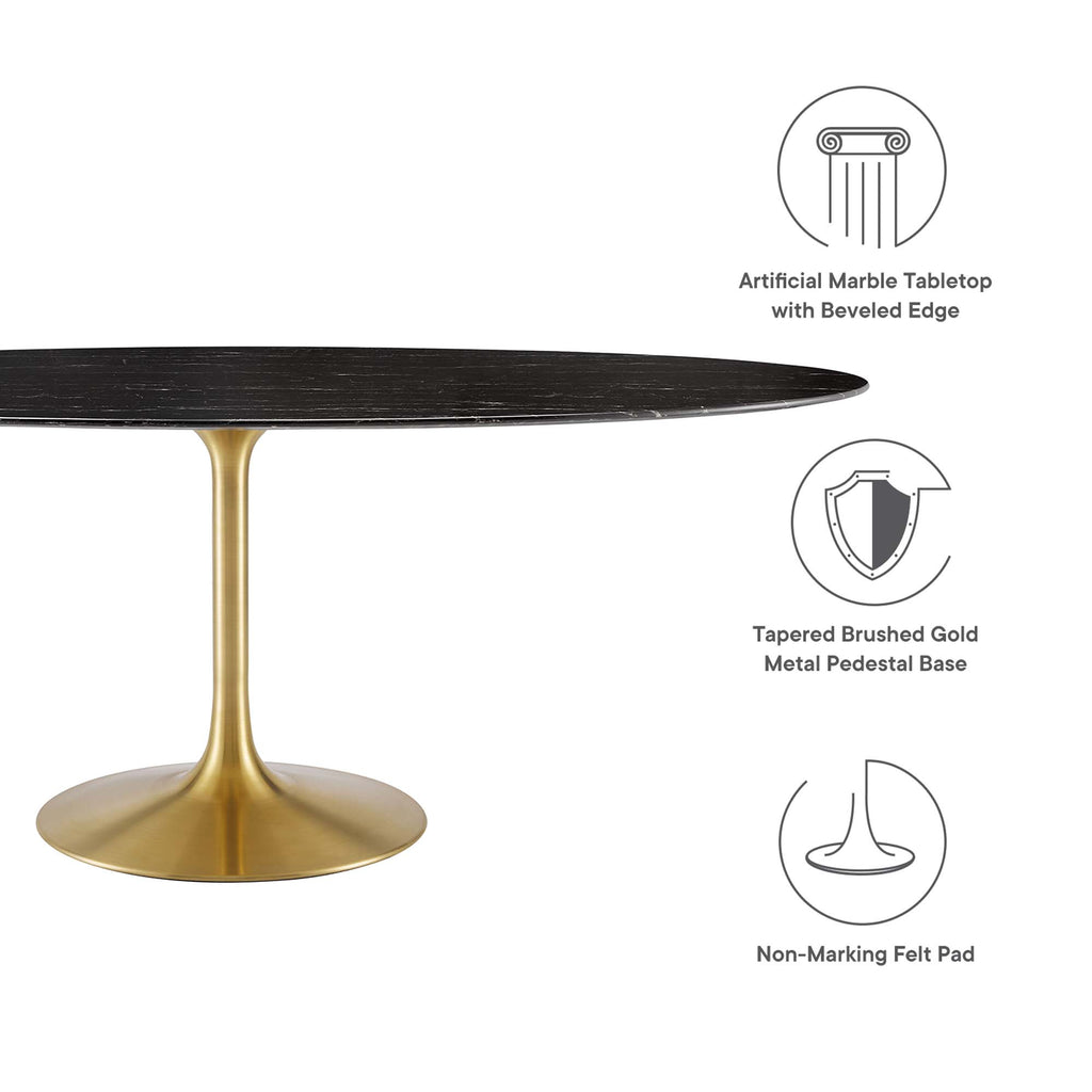 Lippa Oval Faux Marble Dining Table by Modway
