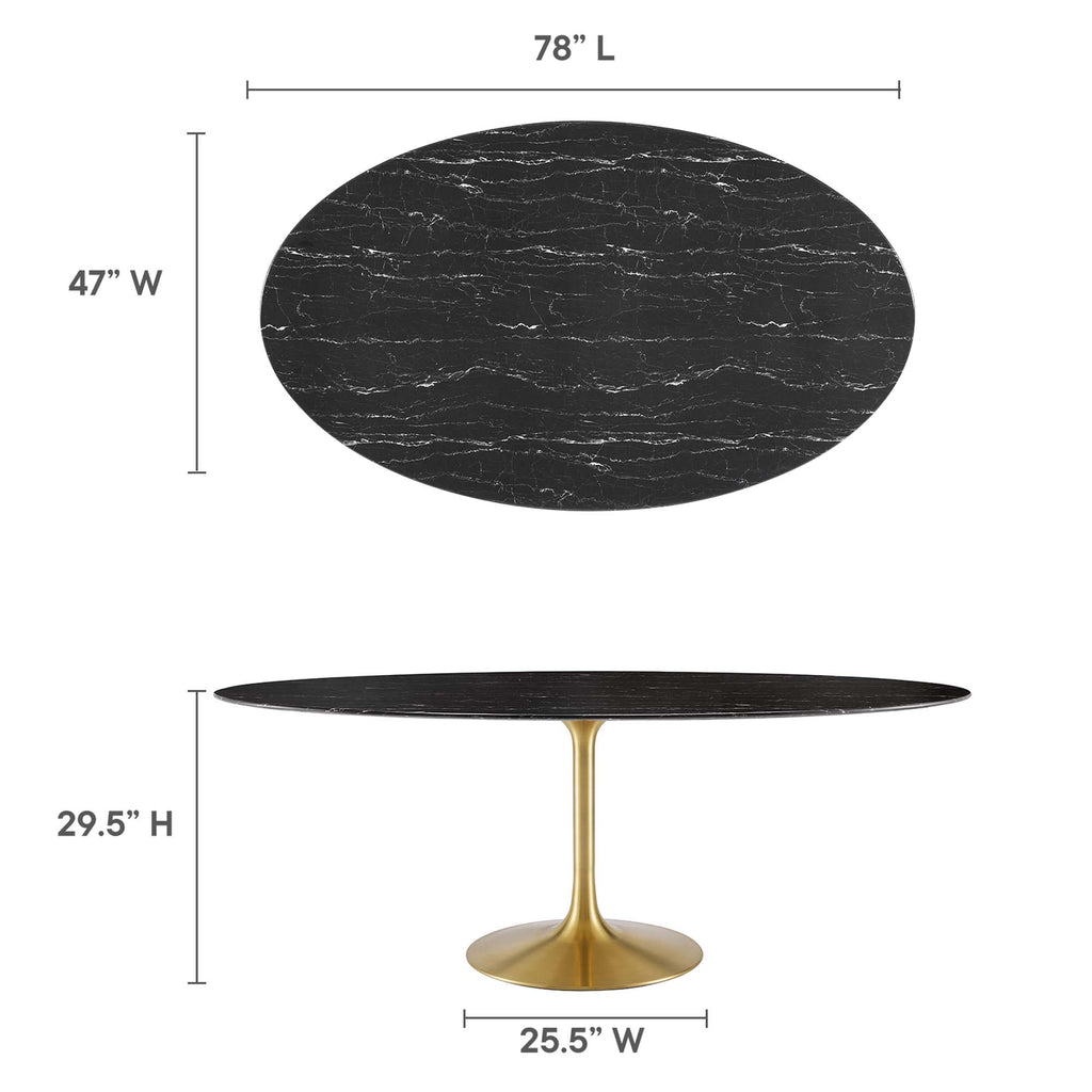 Lippa Oval Faux Marble Dining Table by Modway