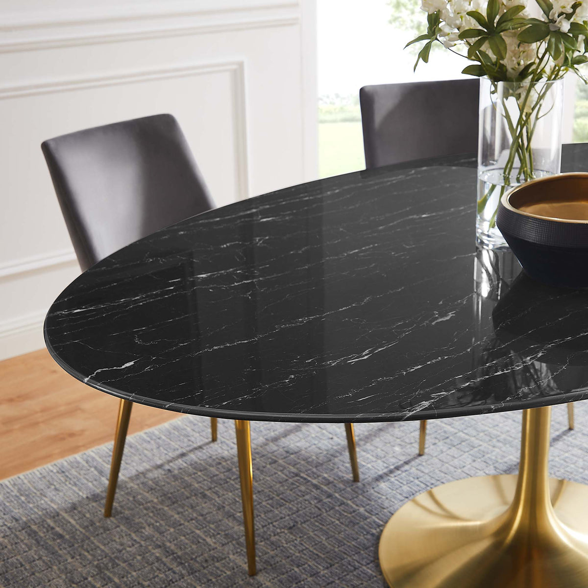 Lippa Oval Faux Marble Dining Table by Modway