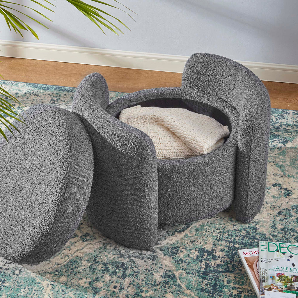 Nebula Boucle Upholstered Ottoman by Modway