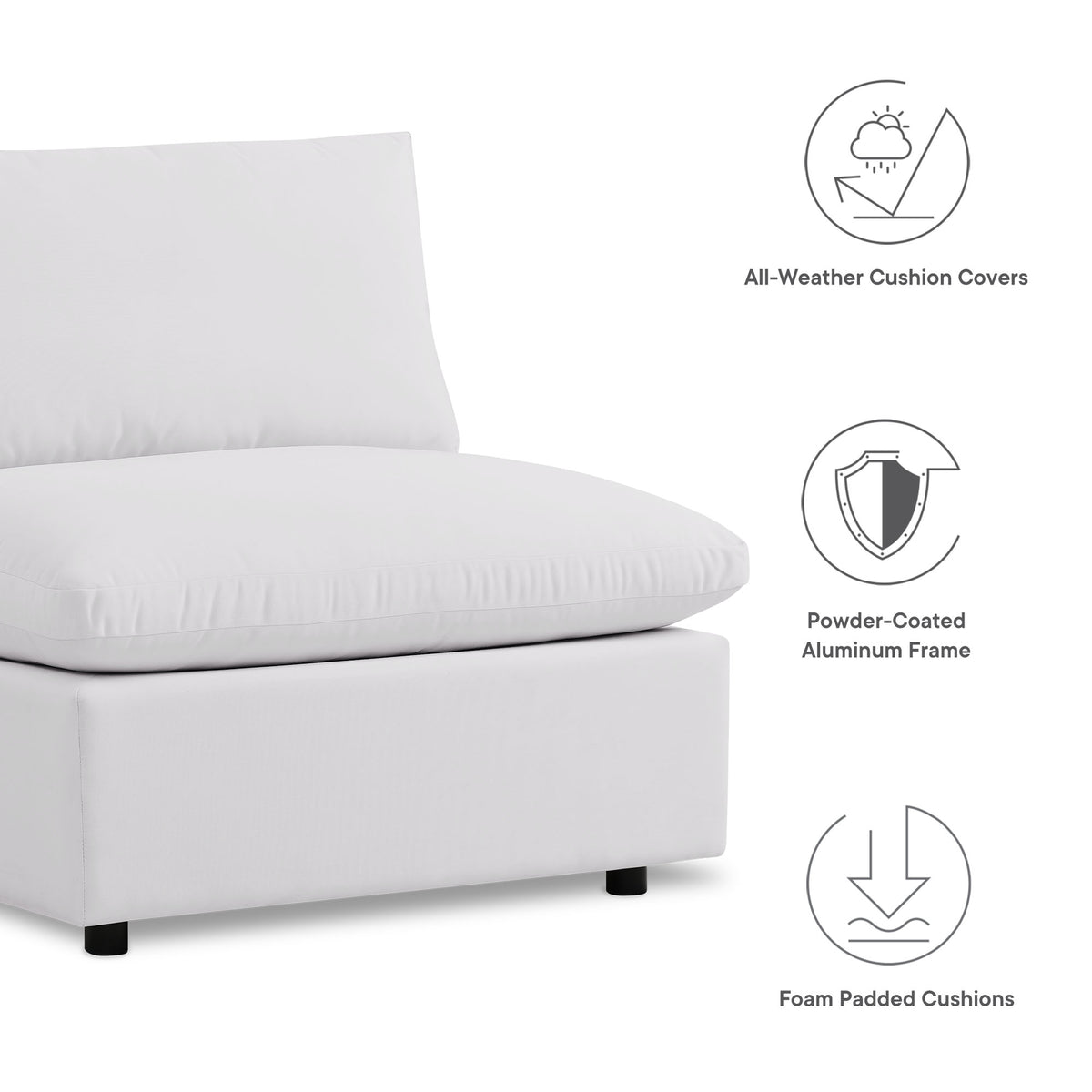 Commix 5-Piece Outdoor Patio Sectional Sofa by Modway