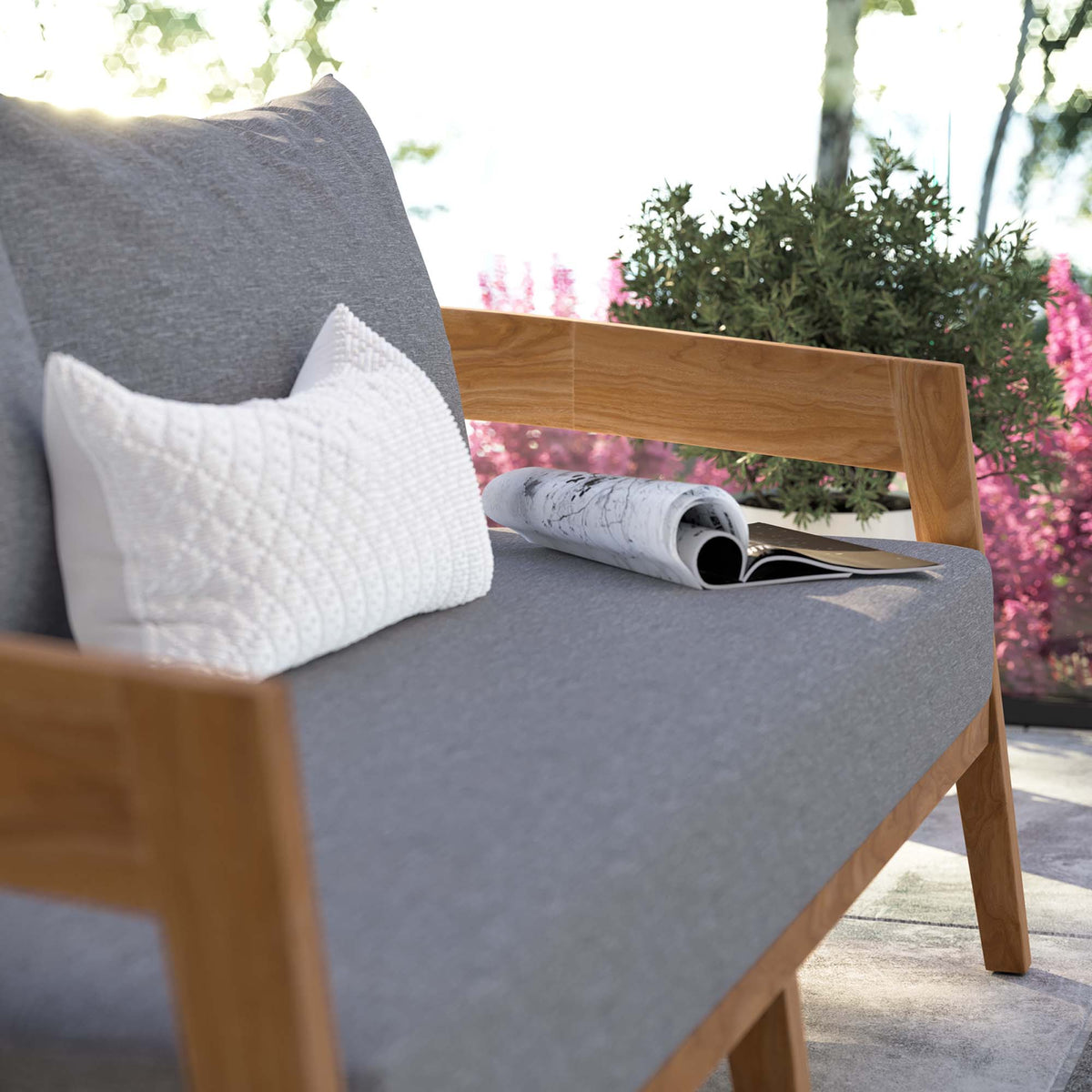 Brisbane Teak Wood Outdoor Patio Loveseat by Modway