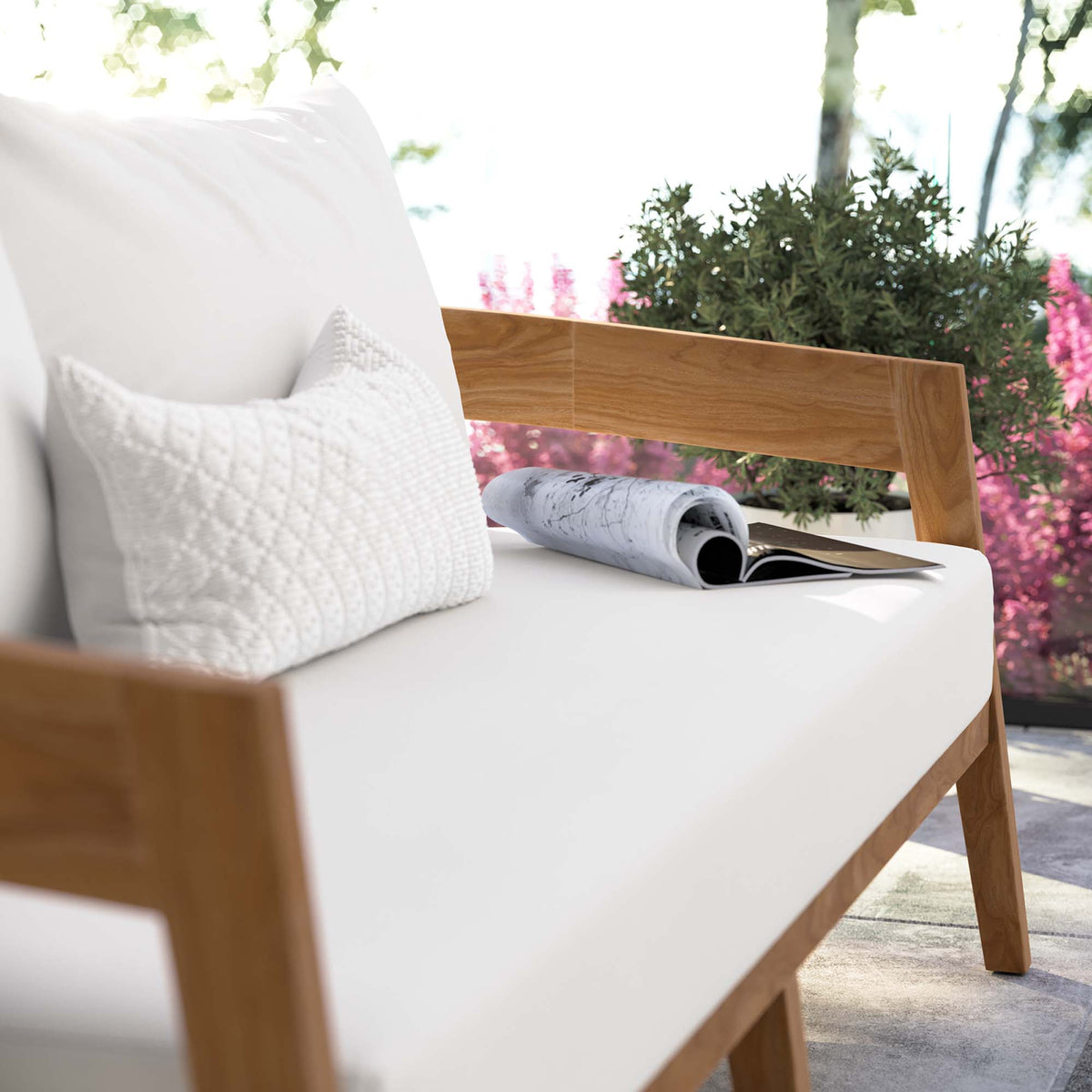 Brisbane Teak Wood Outdoor Patio Loveseat by Modway
