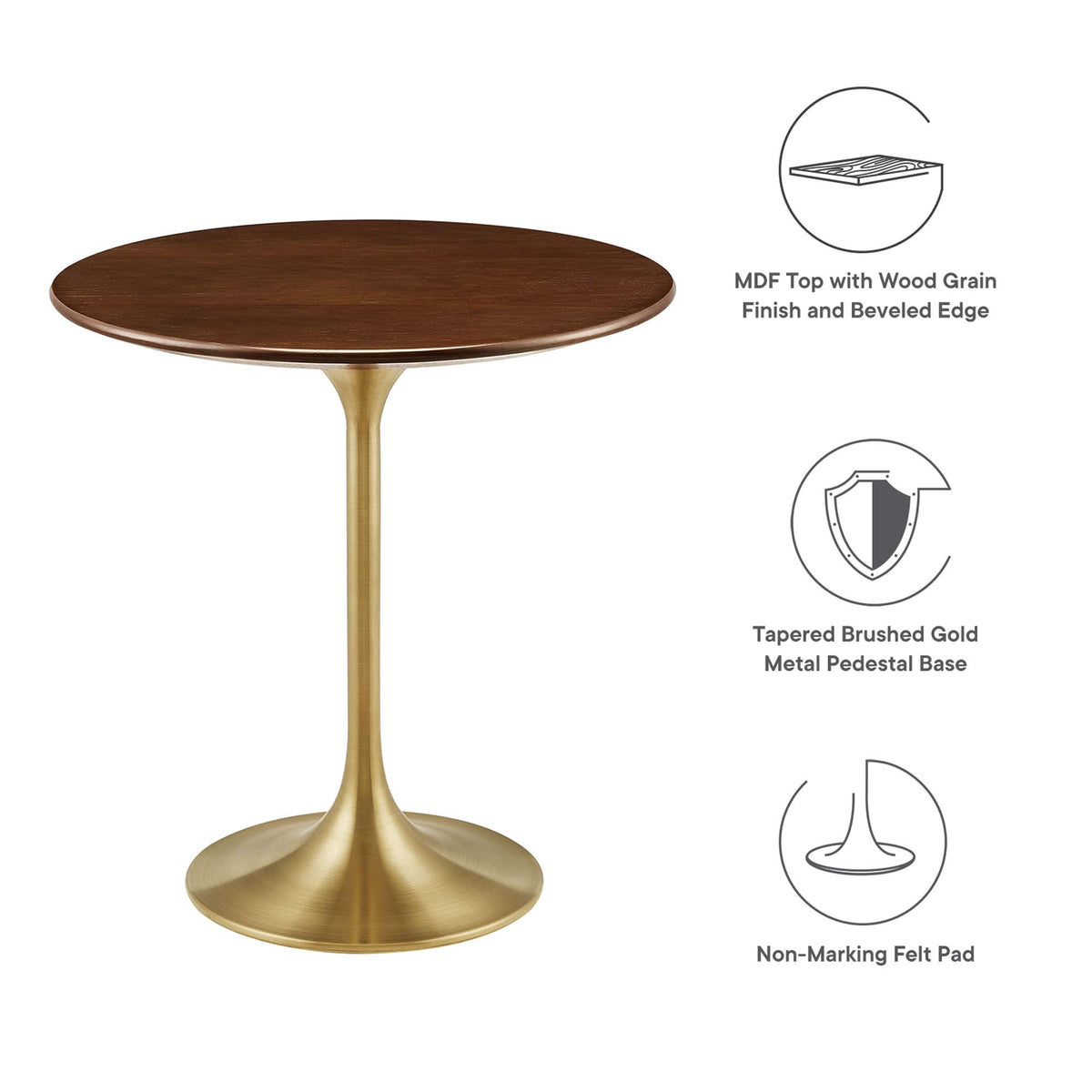 Lippa 20" Round Wood Side Table by Modway
