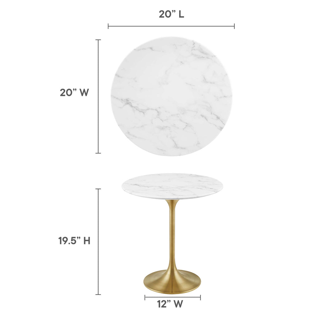 Lippa 20" Round Faux Marble Side Table by Modway