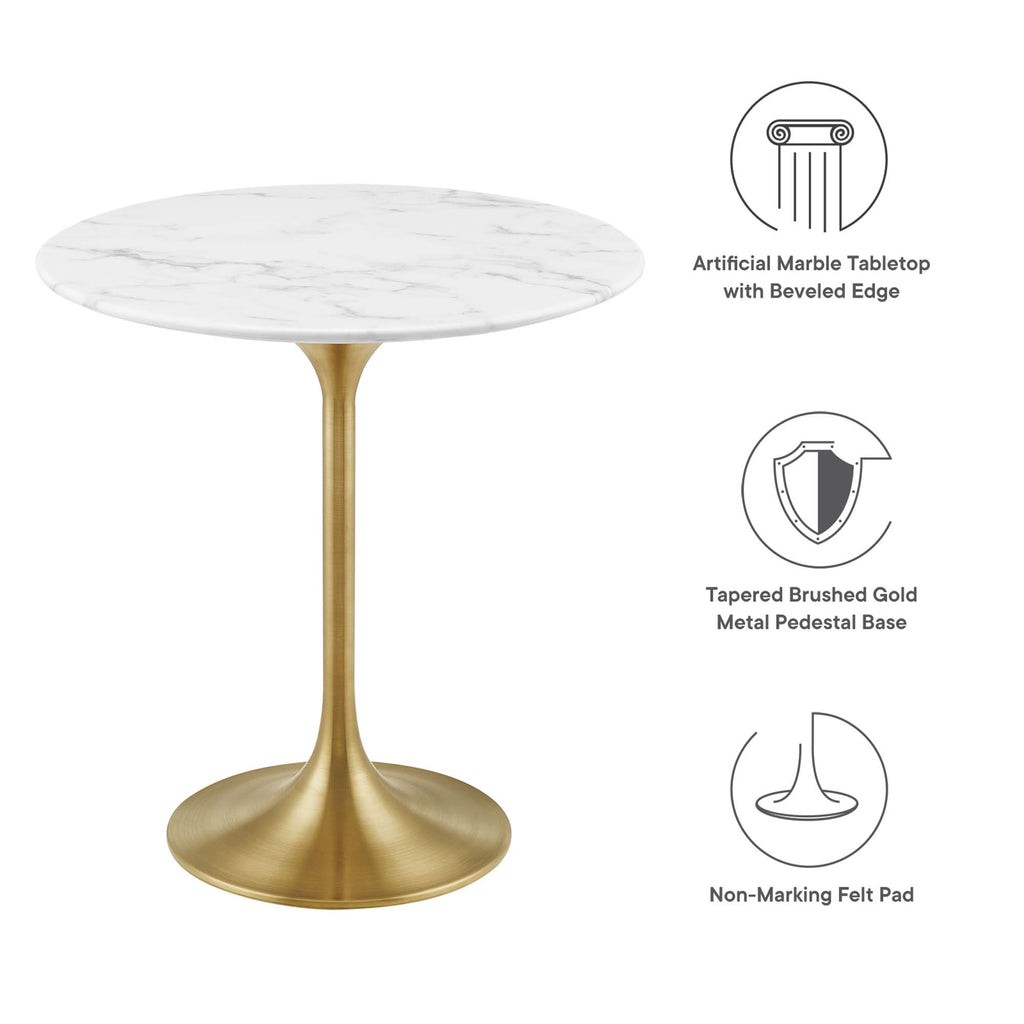 Lippa 20" Round Faux Marble Side Table by Modway