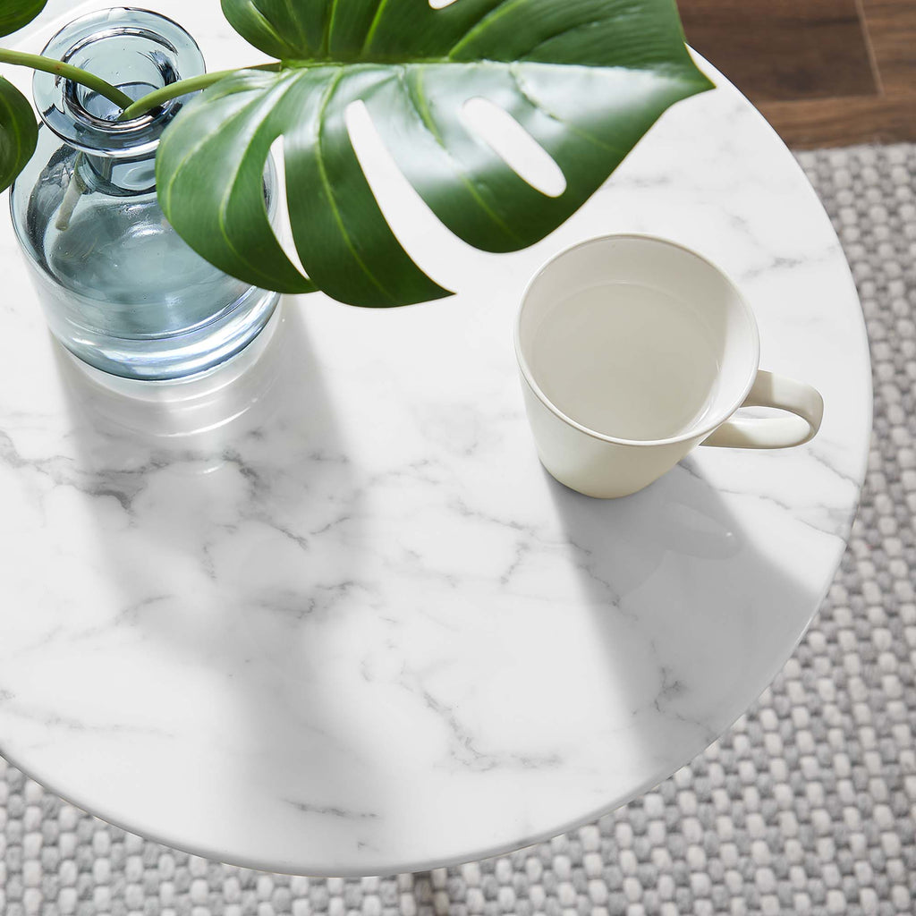 Lippa 20" Round Faux Marble Side Table by Modway