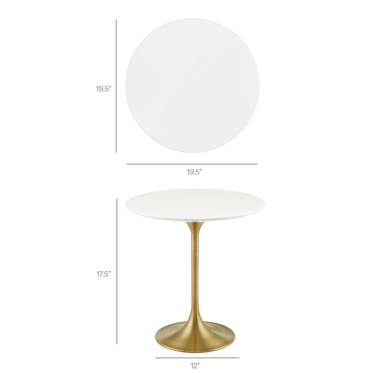 Lippa 20" Round Wood Side Table by Modway