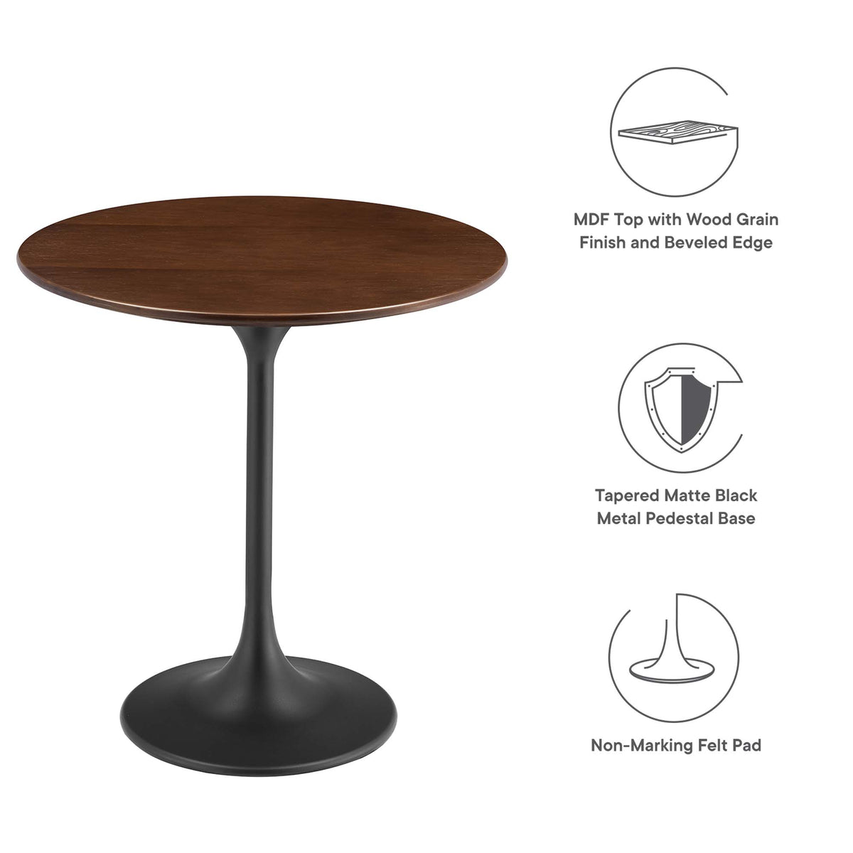 Lippa 20" Round Wood Side Table by Modway