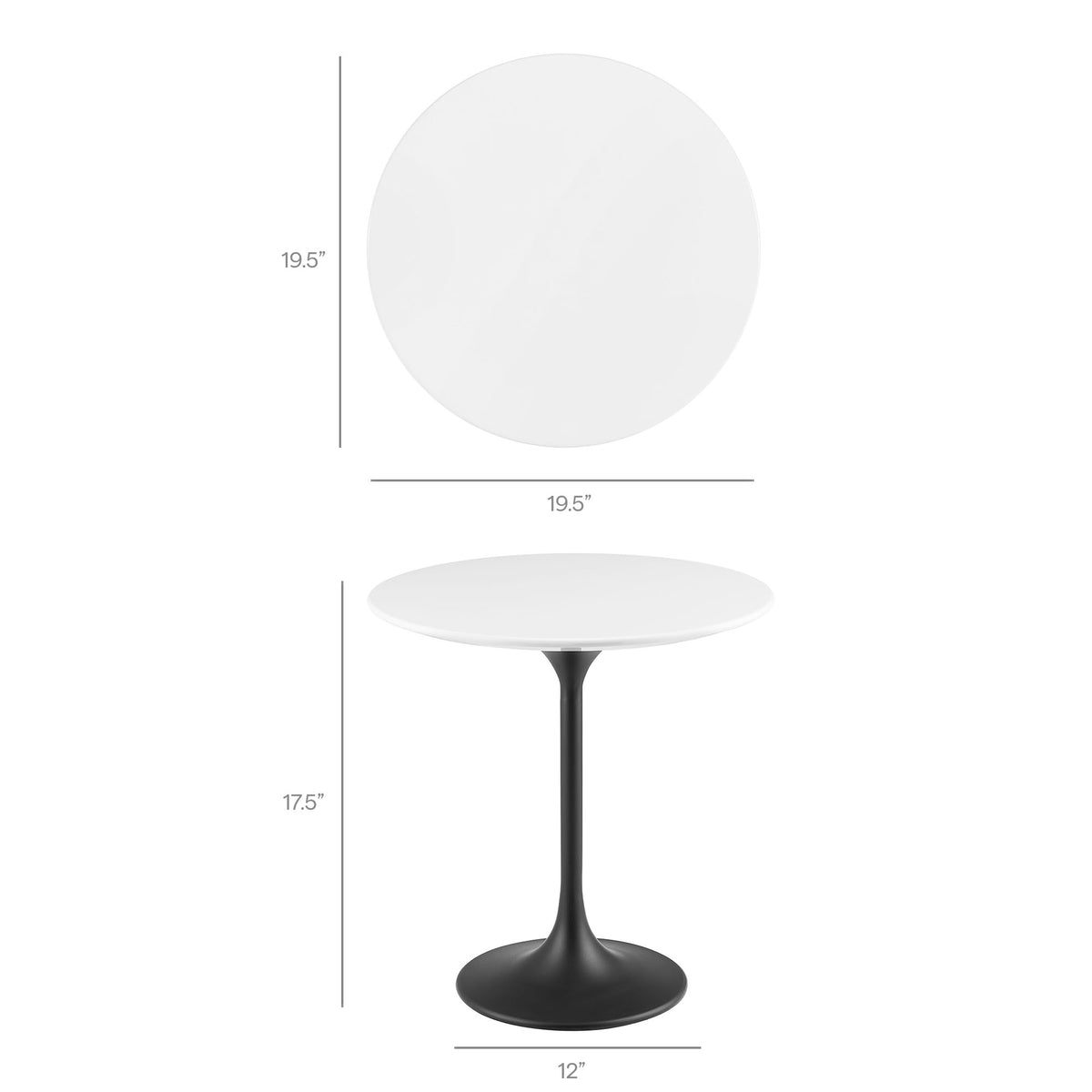 Lippa 20" Round Wood Side Table by Modway