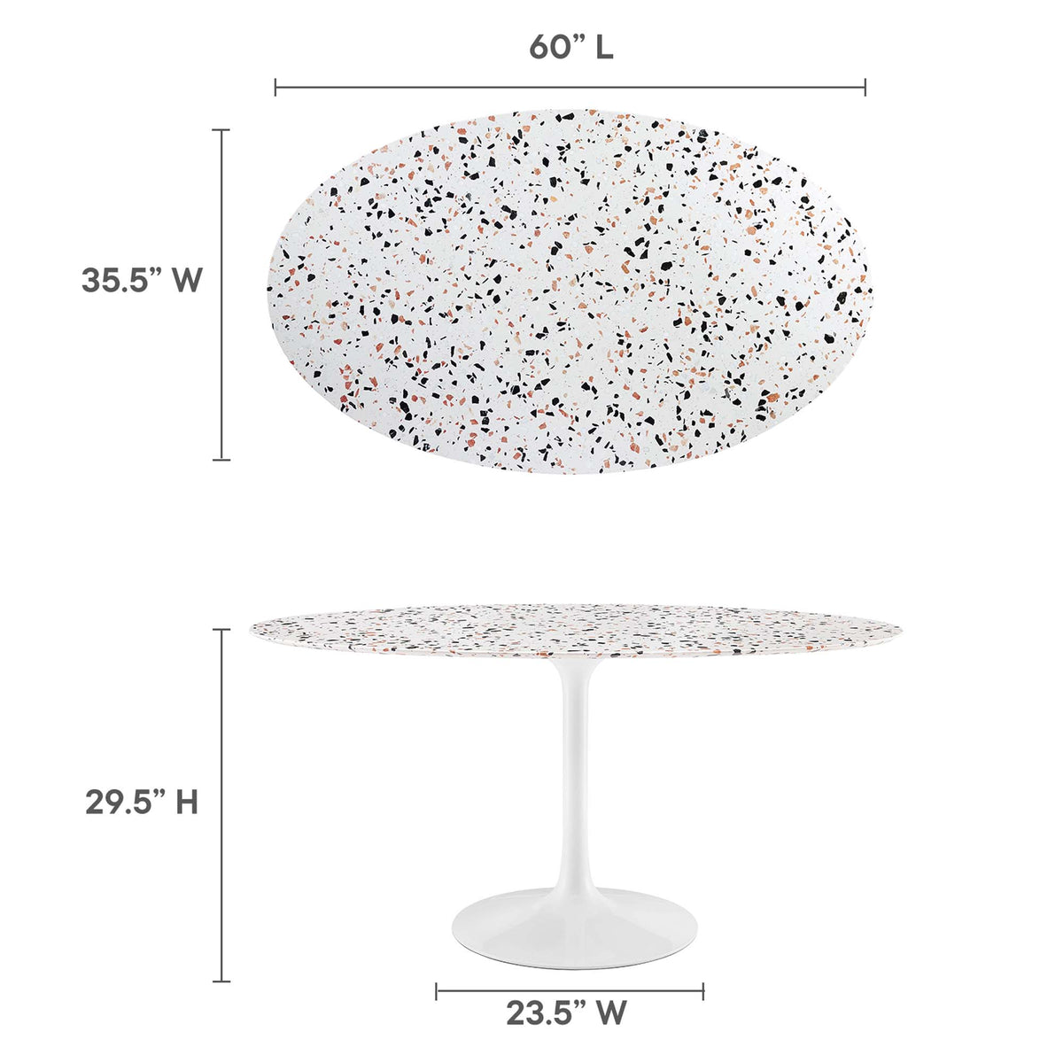Lippa 60" Oval Terrazzo Dining Table by Modway