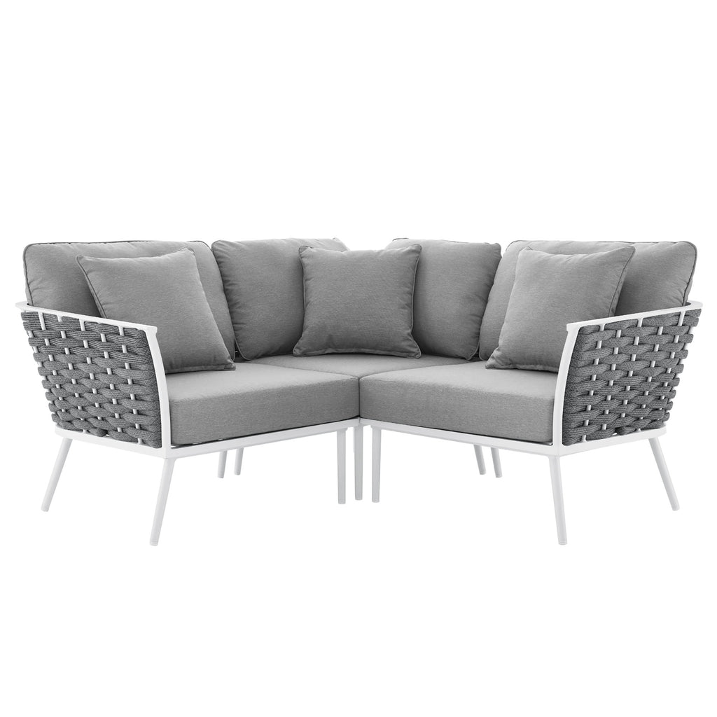 Stance Outdoor Patio Aluminum Small Sectional Sofa by Modway