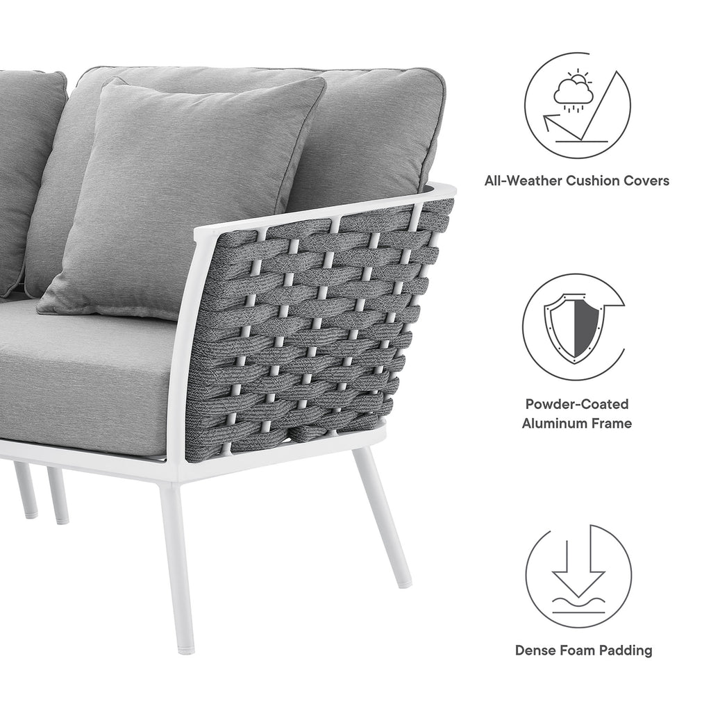 Stance Outdoor Patio Aluminum Small Sectional Sofa by Modway