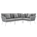 Stance Outdoor Patio Aluminum Large Sectional Sofa by Modway