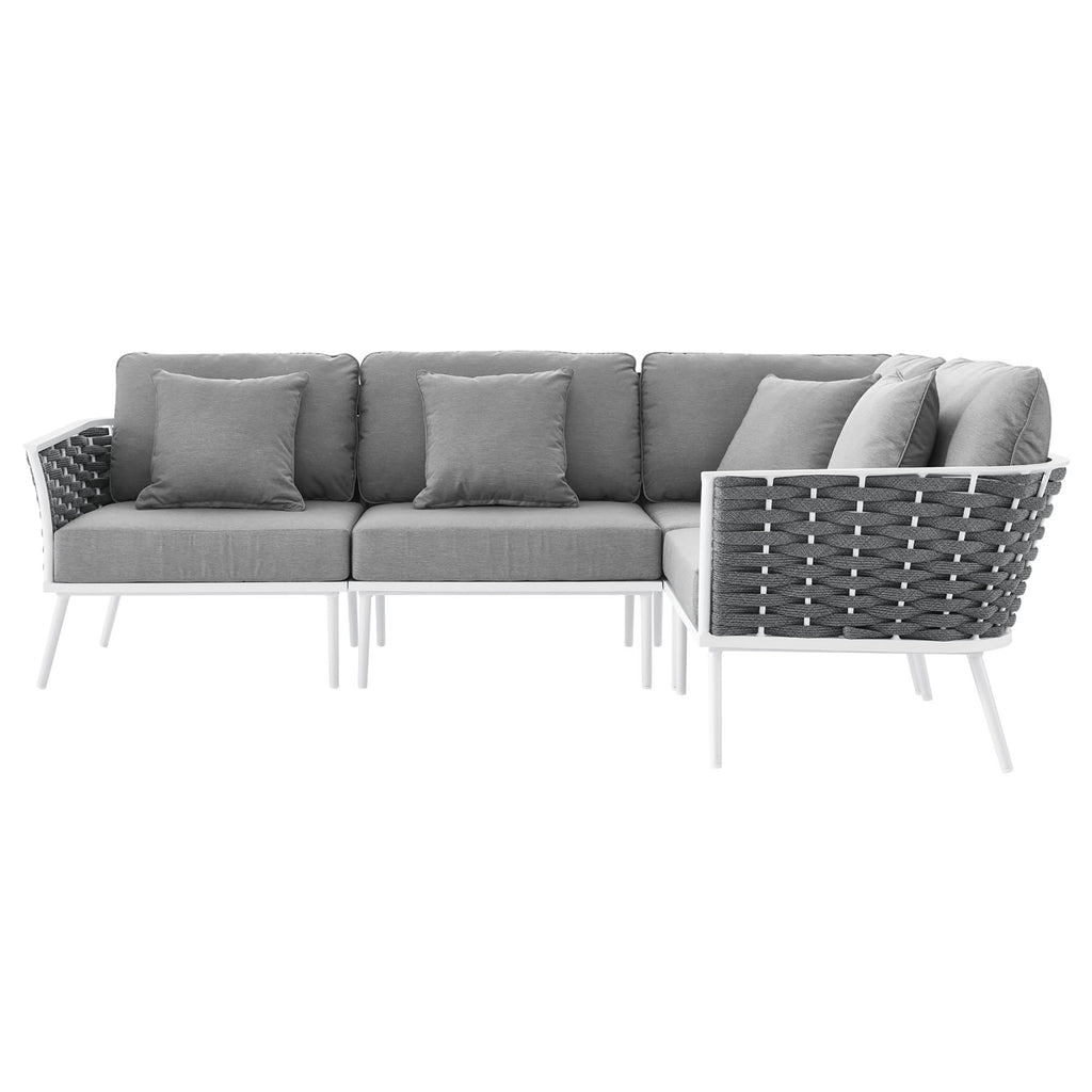 Stance Outdoor Patio Aluminum Large Sectional Sofa by Modway
