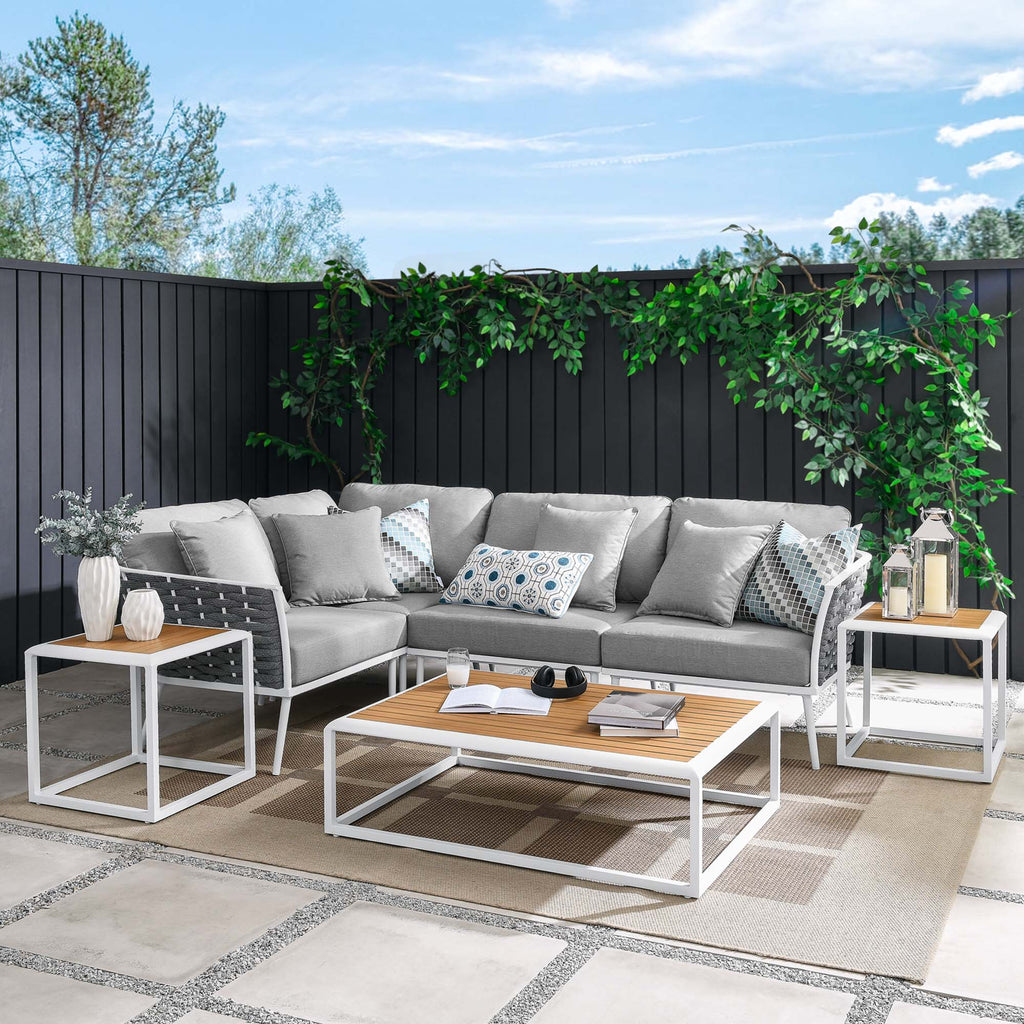 Stance 7 Piece Outdoor Patio Aluminum Sectional Sofa Set by Modway