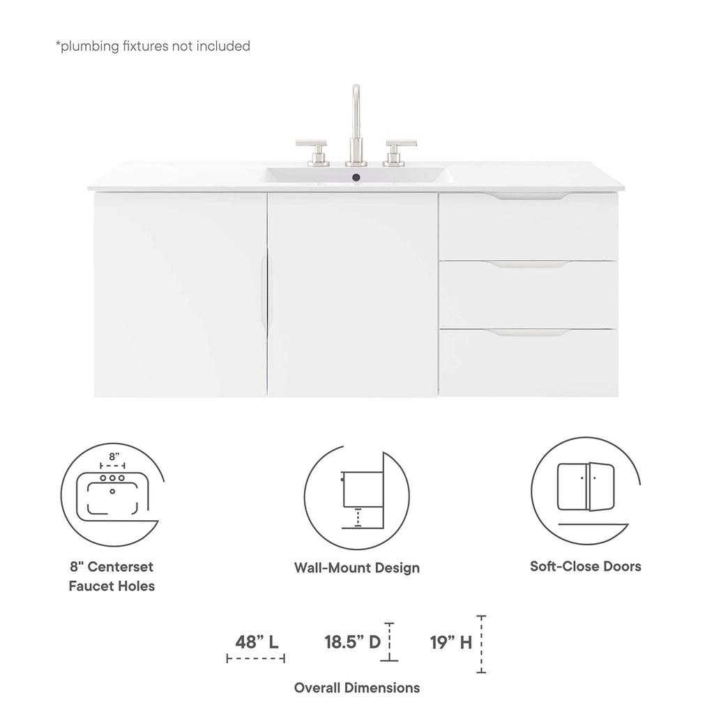 Vitality 48" Single Sink Bathroom Vanity by Modway
