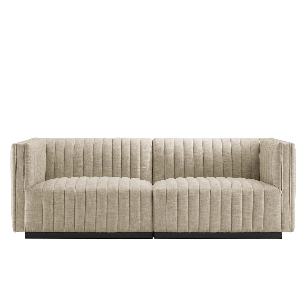 Conjure Channel Tufted Upholstered Fabric Loveseat by Modway