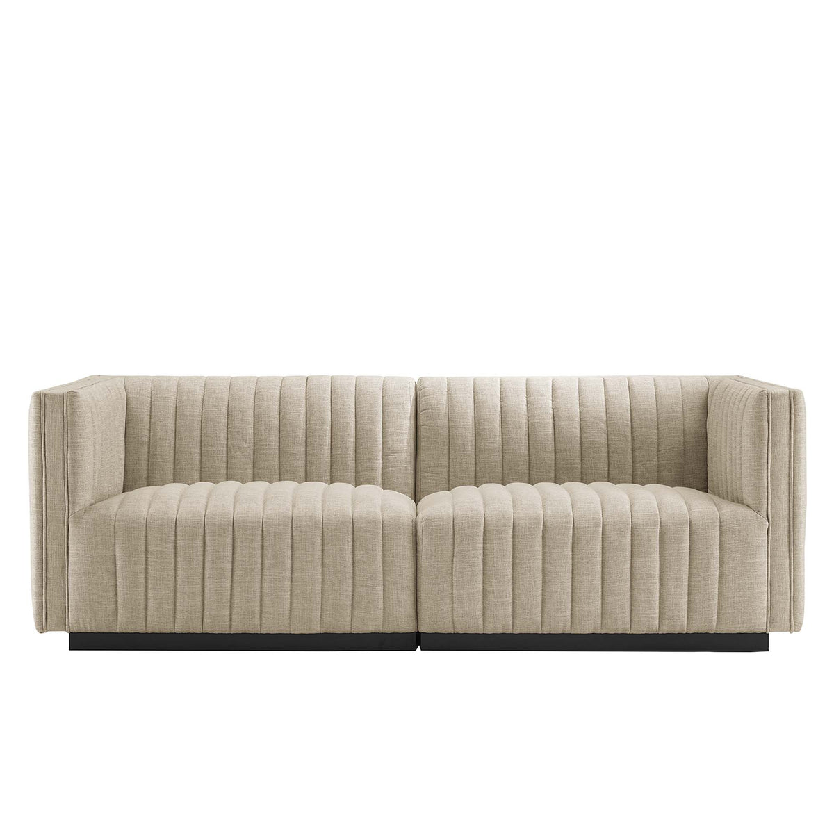 Conjure Channel Tufted Upholstered Fabric Loveseat by Modway