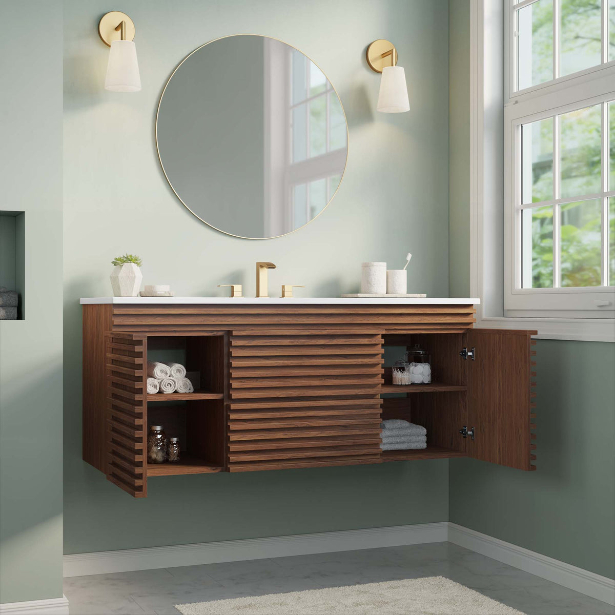 Render Wall-Mount Bathroom Vanity by Modway