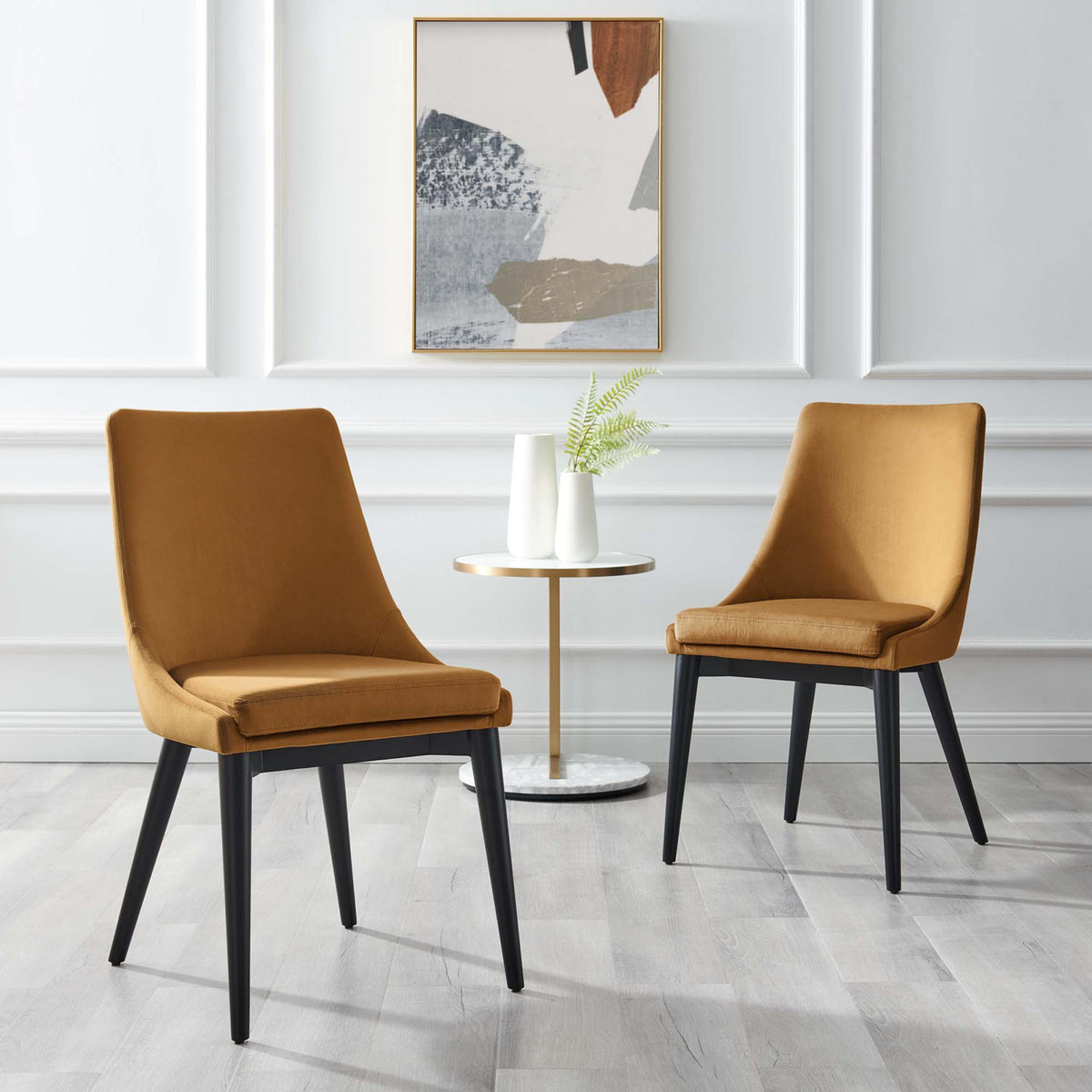 Viscount Accent Performance Velvet Dining Chairs Set of 2 by Modway