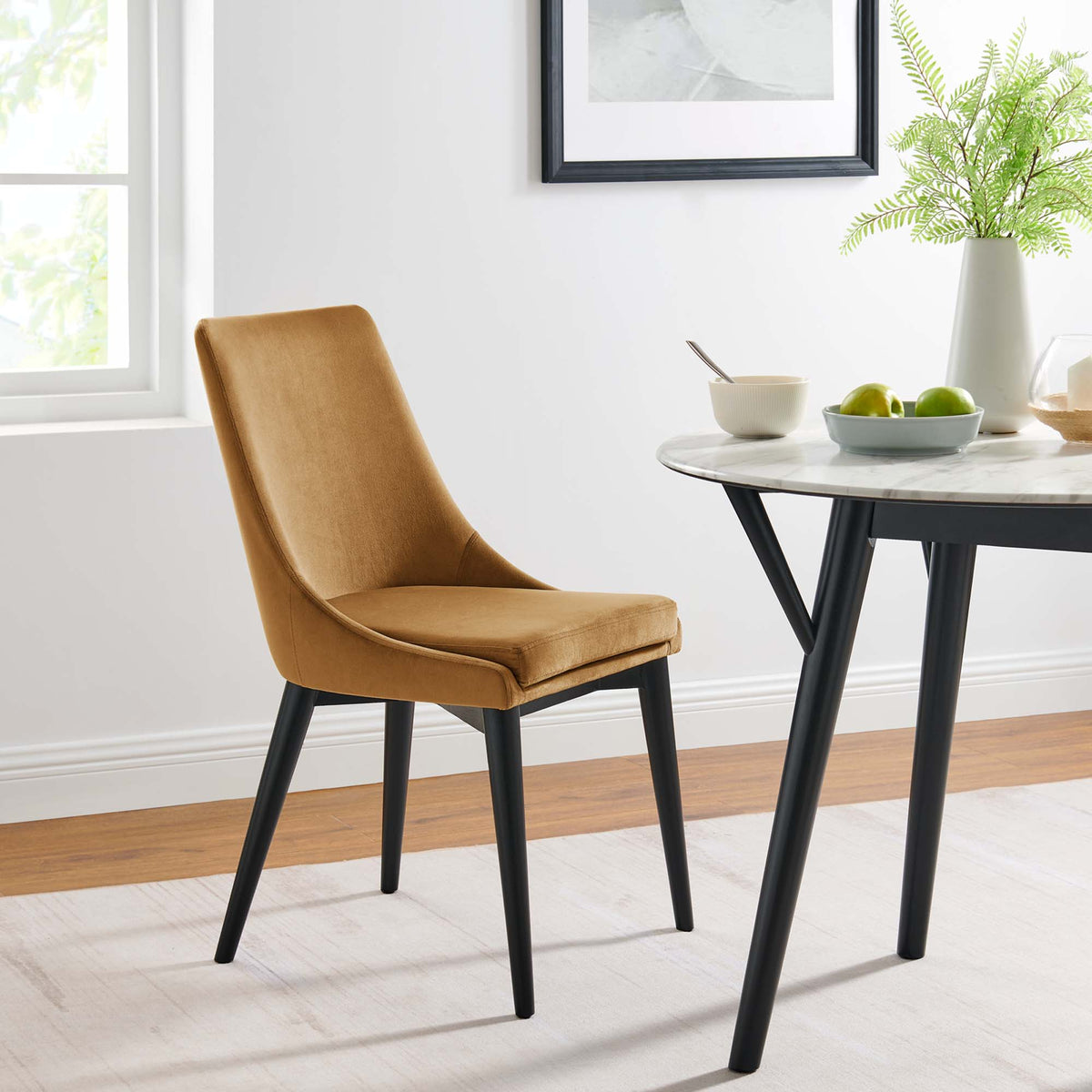 Viscount Accent Performance Velvet Dining Chairs Set of 2 by Modway