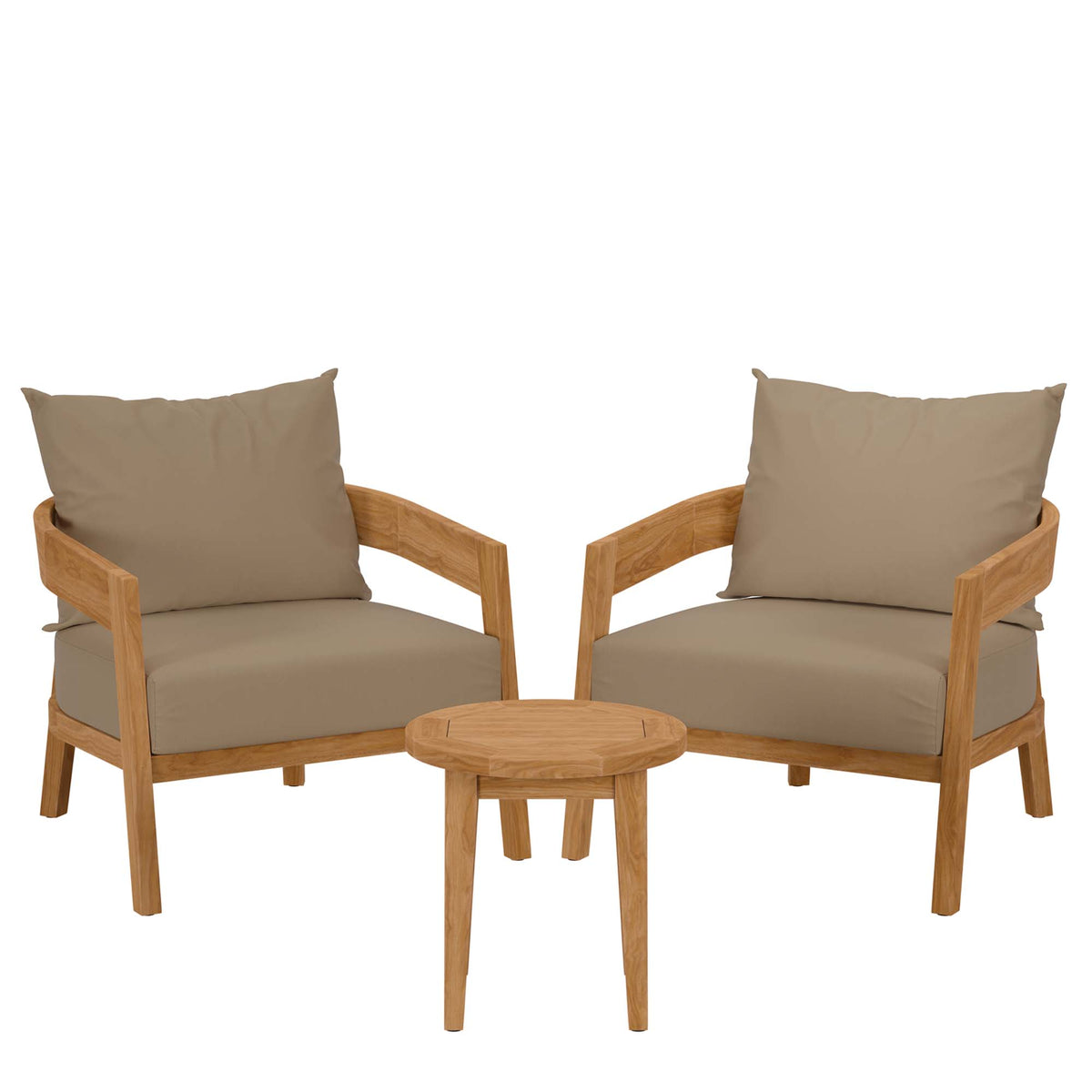 Brisbane 3-Piece Teak Wood Outdoor Patio Set by Modway