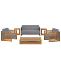Carlsbad 6-Piece Teak Wood Outdoor Patio Set by Modway