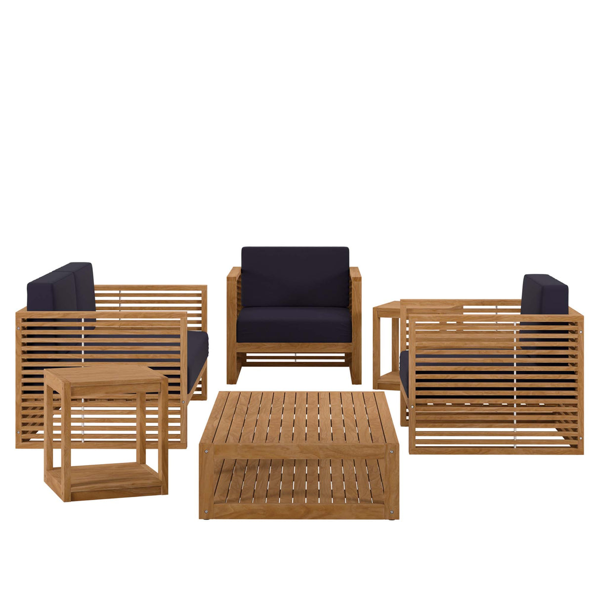 Carlsbad 6-Piece Teak Wood Outdoor Patio Set by Modway