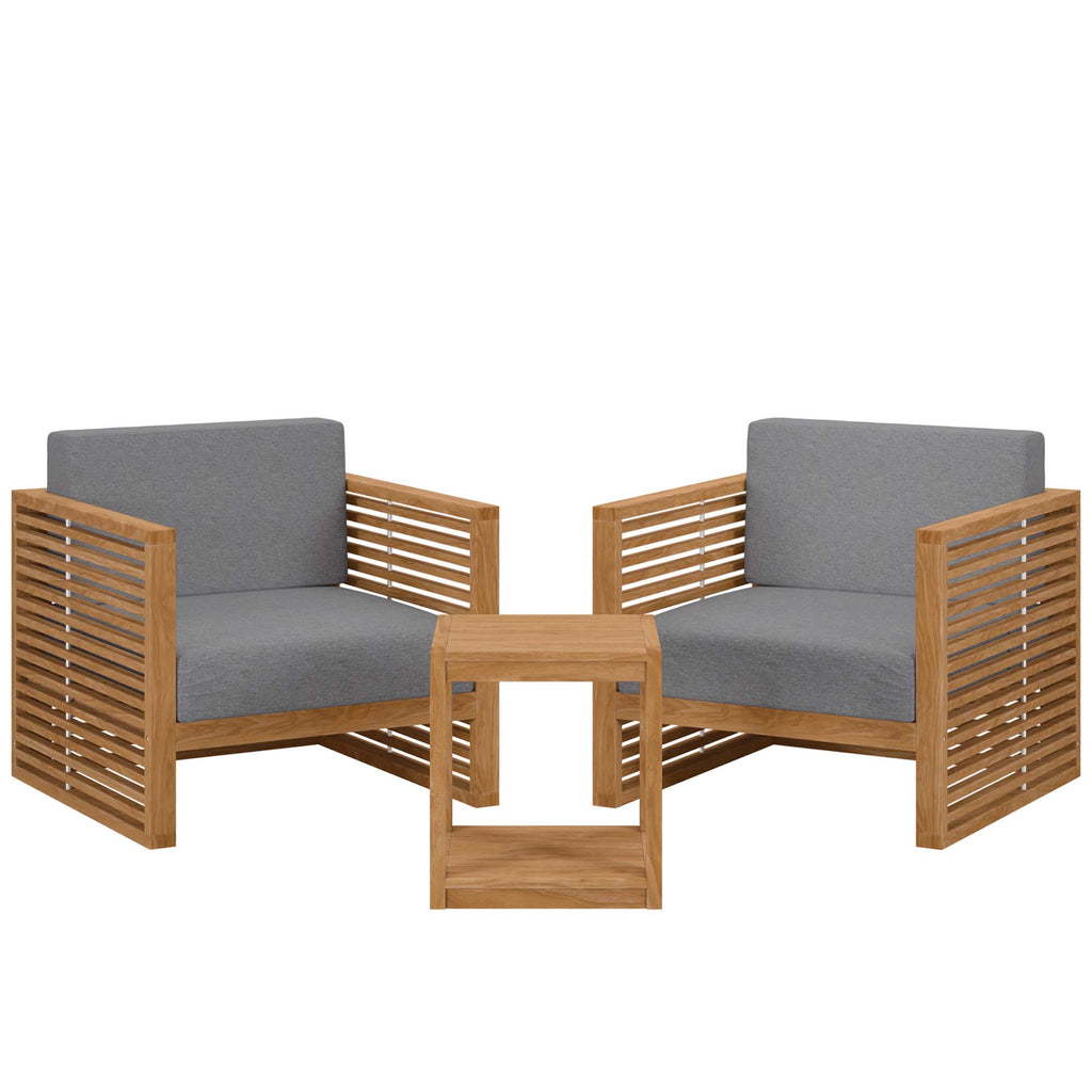 Carlsbad 3-Piece Teak Wood Outdoor Patio Set by Modway