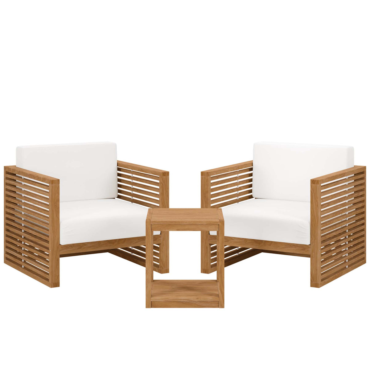 Carlsbad 3-Piece Teak Wood Outdoor Patio Set by Modway