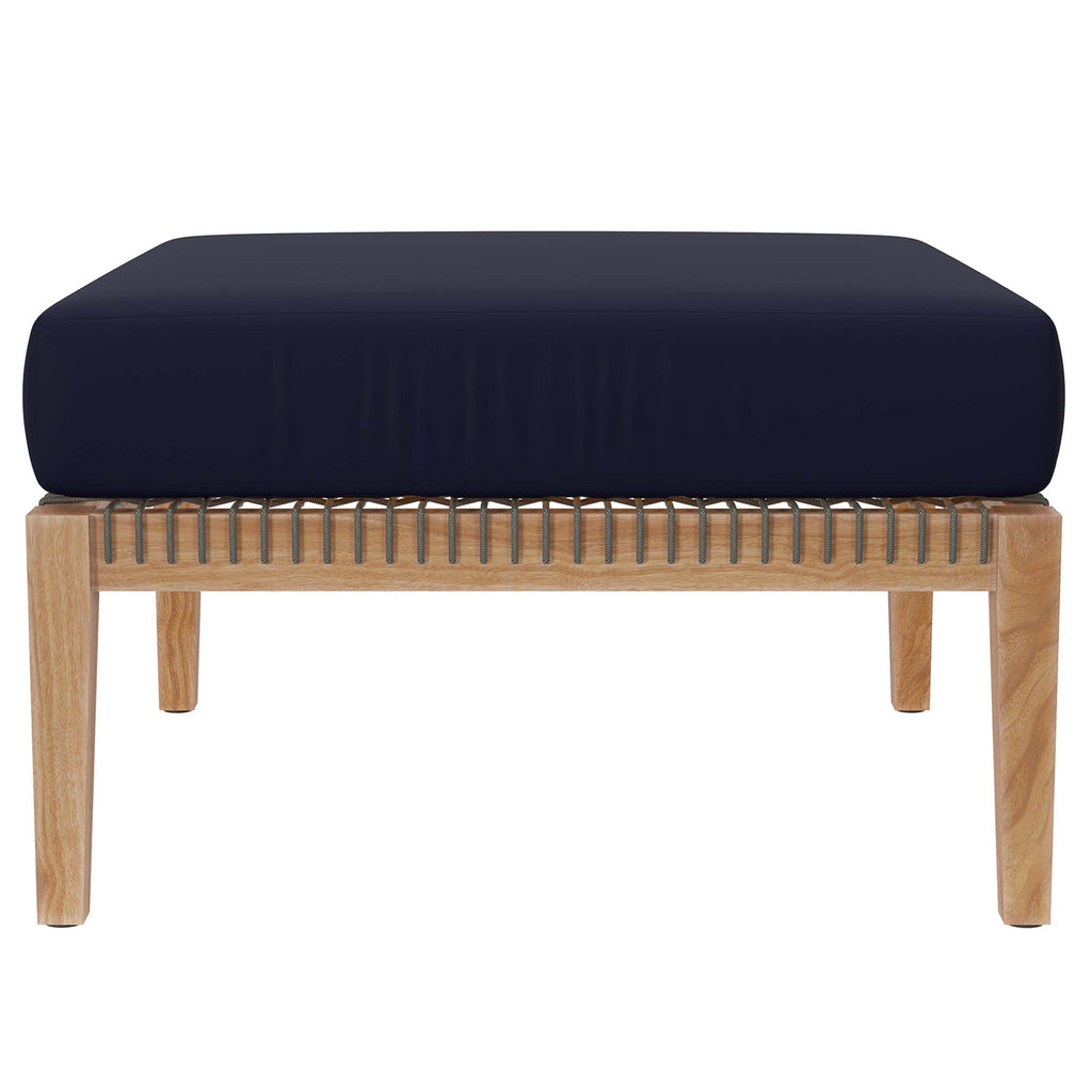 Clearwater Outdoor Patio Teak Wood Ottoman by Modway